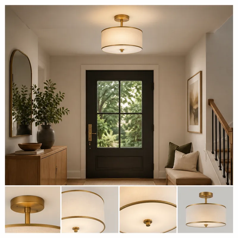 Entryway ceiling light creating a warm welcome
