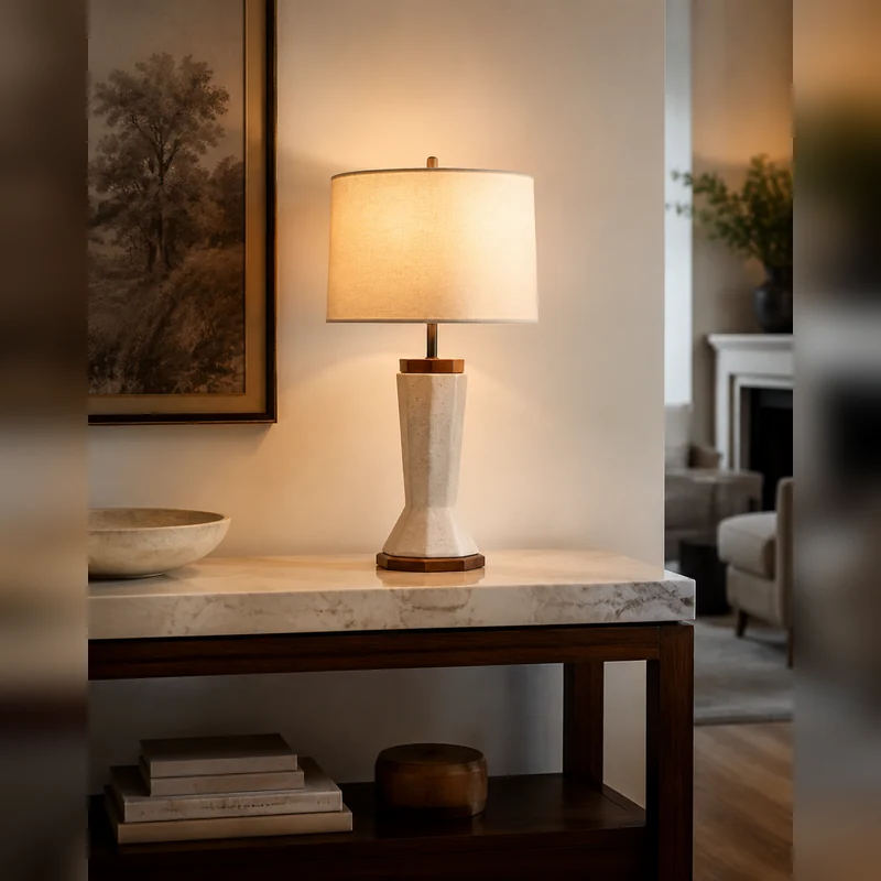 Complete table lamp on a console