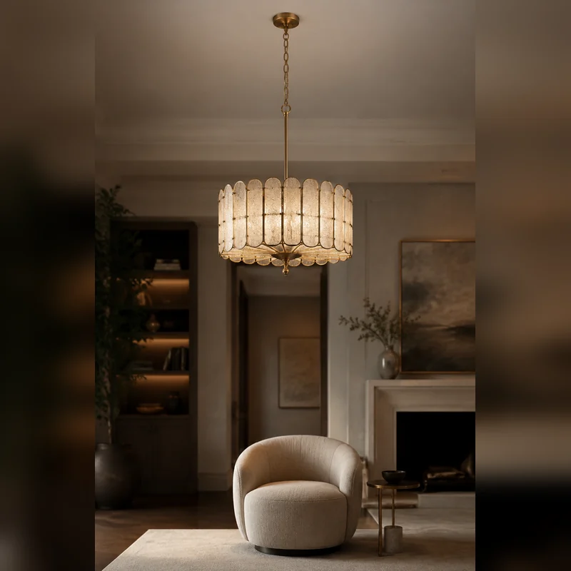Complete pendant chandelier in a lounge