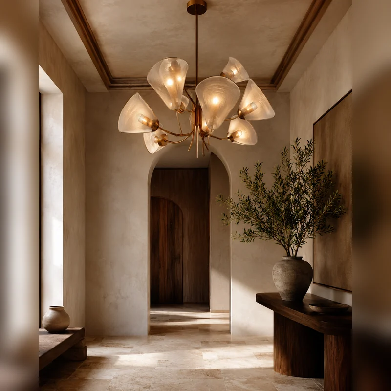 Complete chandelier in a refined entry