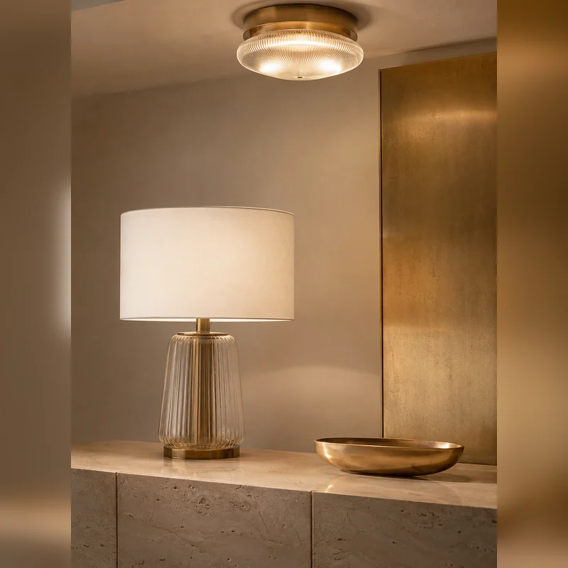Table lamp and ceiling lamp material details
