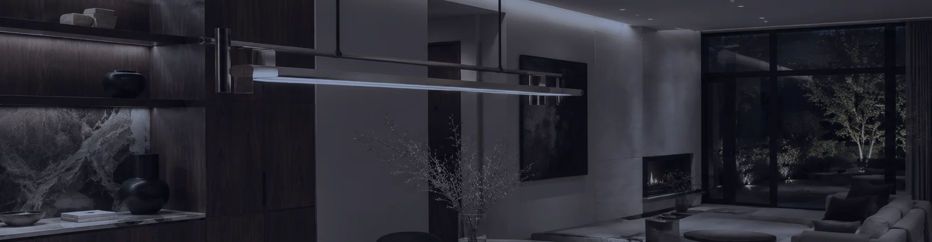 Room before warm layered lighting