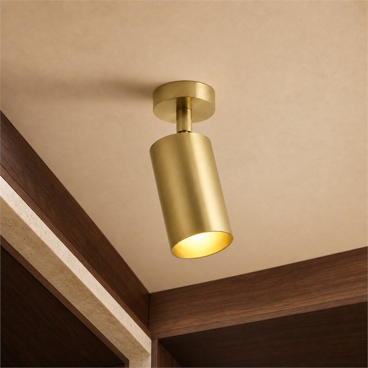 Brass cylinder ceiling spotlight product detail