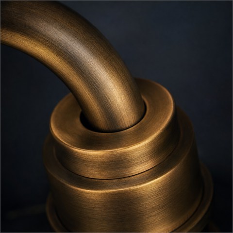 Macro detail of brushed aged brass