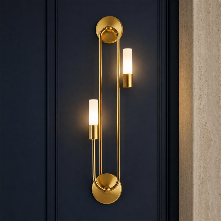 Sculpted brass wall light product detail