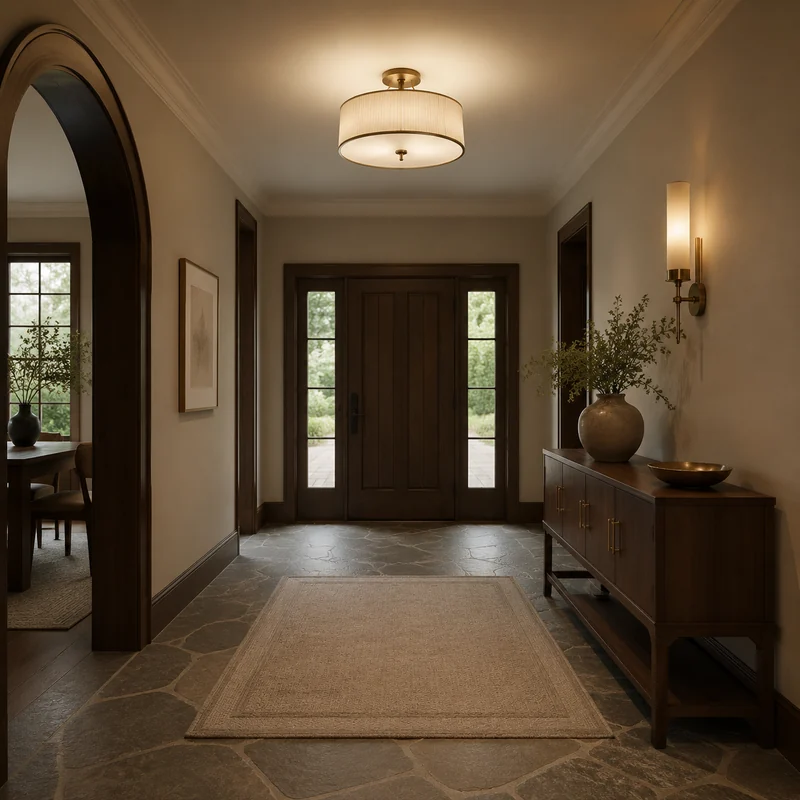 Entryway ceiling light and wall sconce