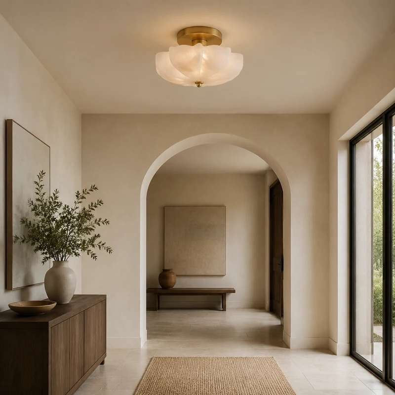 Refined interior with understated ceiling lighting