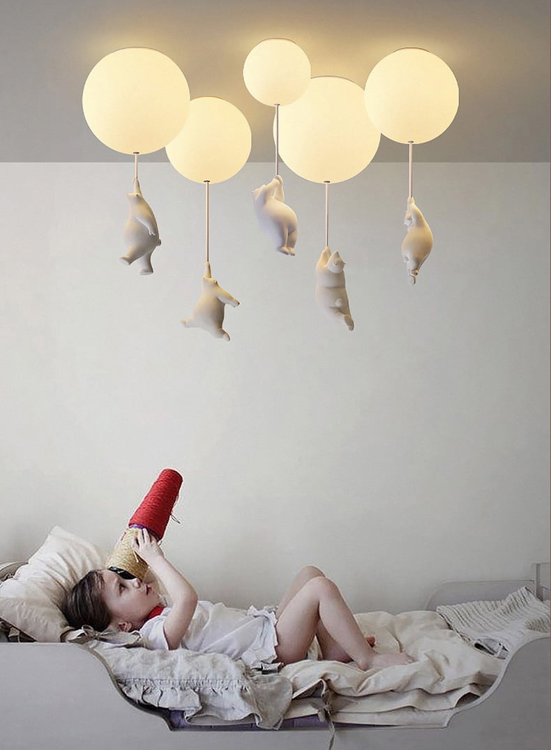 Bear trio ceiling light illuminated indoors