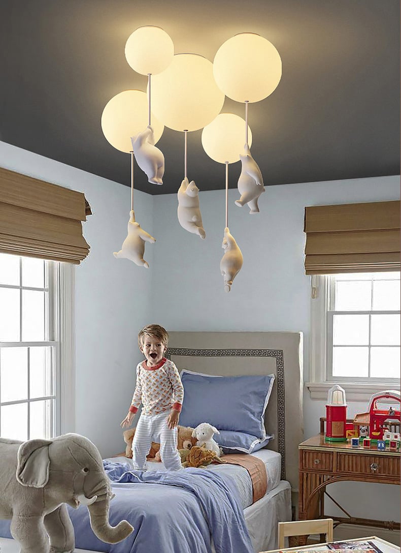 Bear trio globe ceiling light dimensions and details