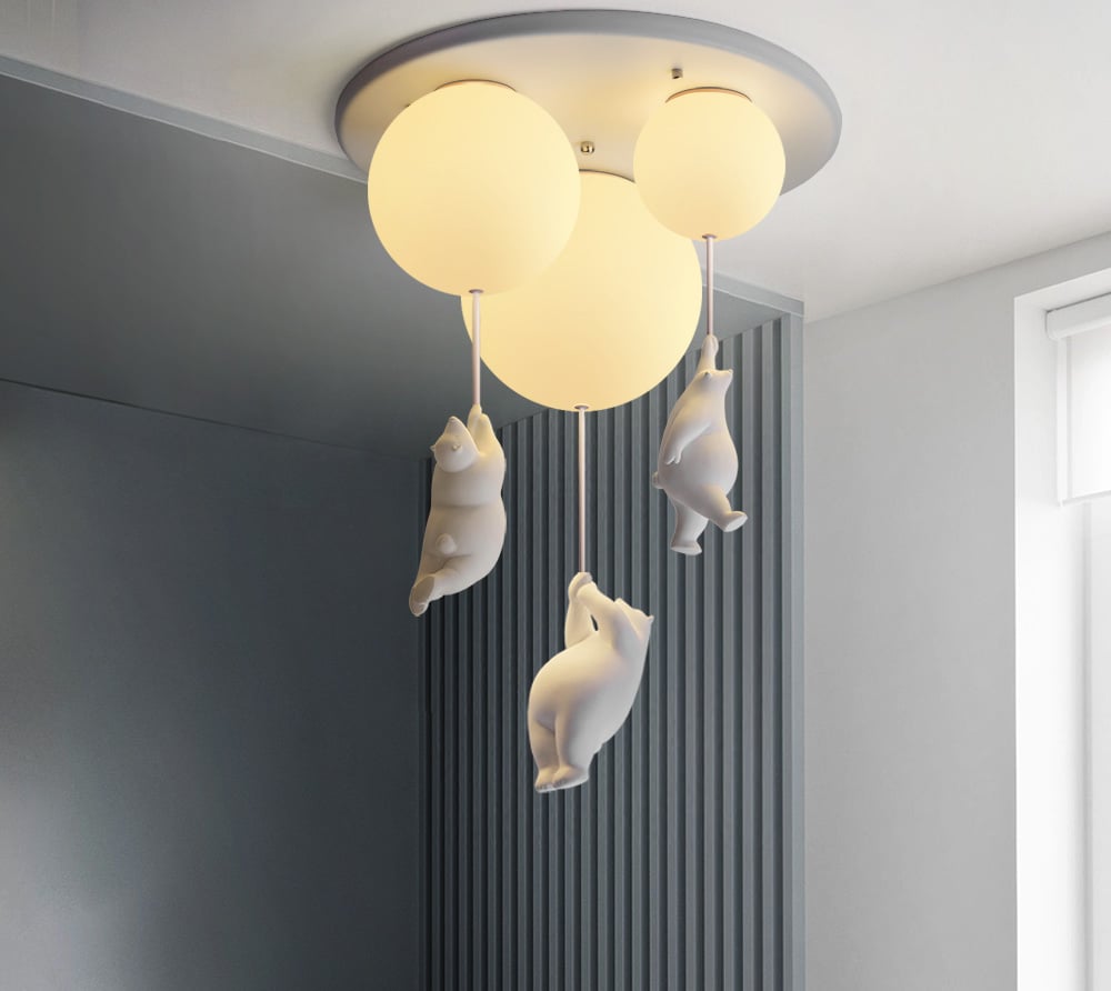 Glass globe and round ceiling base detail