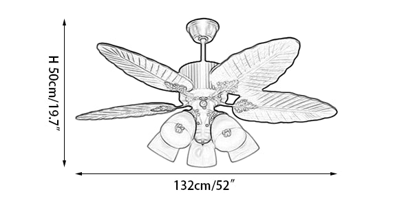Palm Tropical Ceiling Fan Light