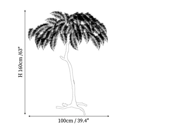 Colorful Ostrich Feather Floor Lamp