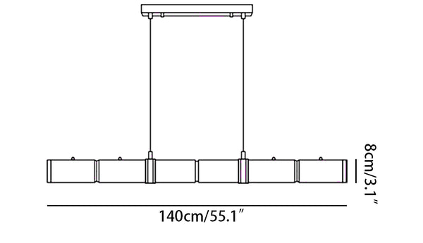 Alabaster Column Linear Chandelier