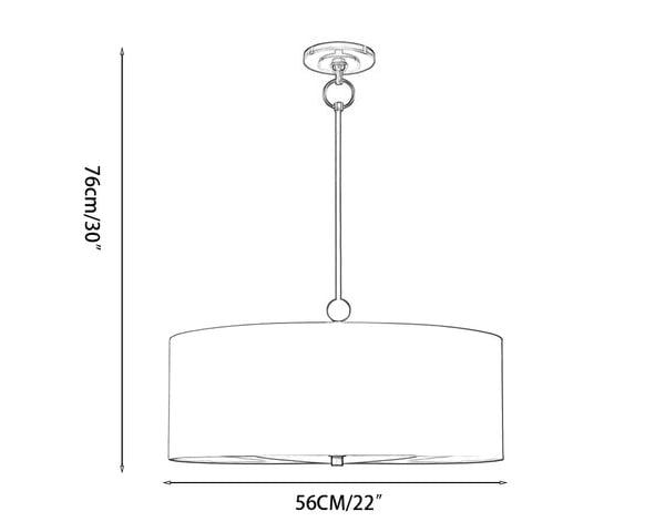 Reed Simple Drum Shade Pendant Light