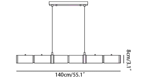 Alabaster Column Linear Chandelier