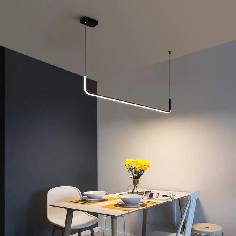 Edge Moderne Minimalistische LED Kronleuchter Pendelleuchte, Goldrahmen - Lumpaz