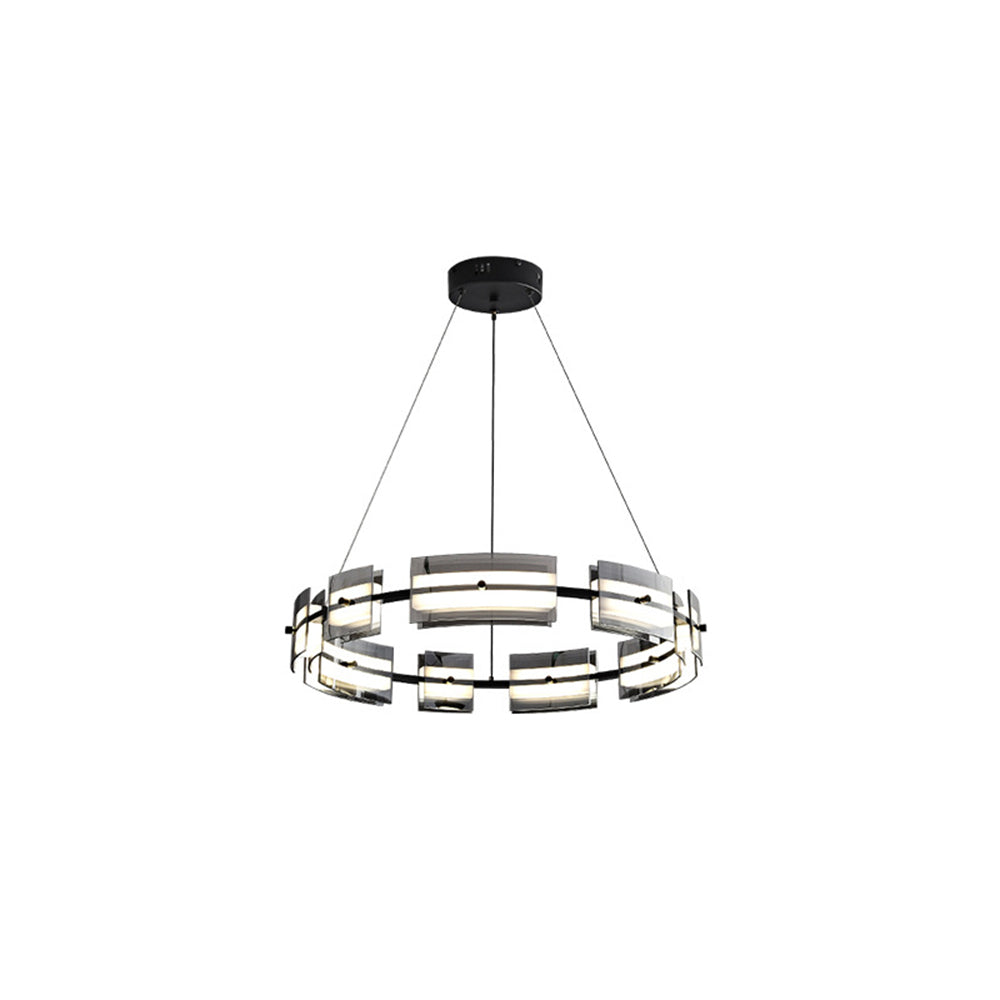 Evette Pendelleuchte 2 Farbe Fernsteuerung 1/2 Ring Kupfer& Glas, 9/12/15 -flammig - Lumpaz