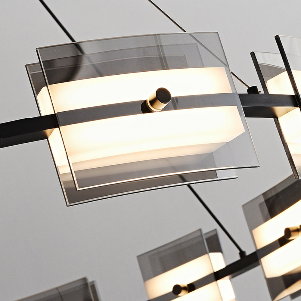 Evette Pendelleuchte 2 Farbe Fernsteuerung 1/2 Ring Kupfer& Glas, 9/12/15 -flammig - Lumpaz