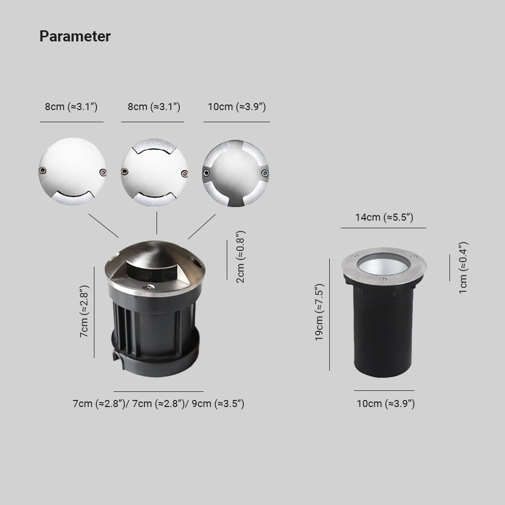 Orr Außen-Treppenleuchte/Außen-Bodeneinbaustrahler, 4 Stile - Lumpaz