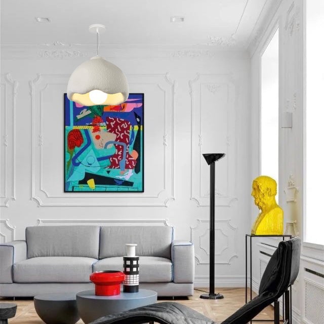 Byers Blumenförmige Pendelleuchte, Weiß, D 30CM - Lumpaz