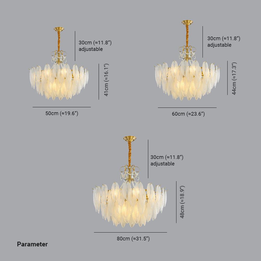 Kirsten Kronleuchter Perle Farbe Schaltbar Metall & Glas, ∅50/60/80CM - Lumpaz