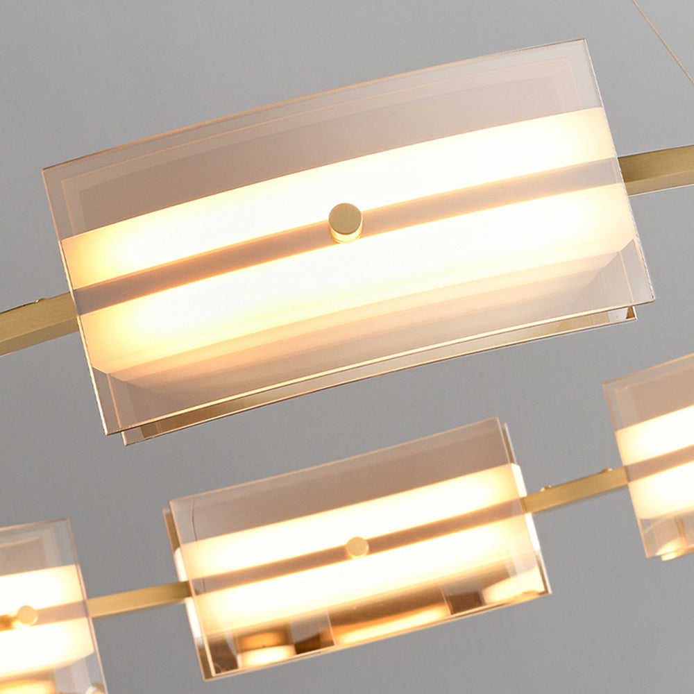 Evette Pendelleuchte 2 Farbe Fernsteuerung 1/2 Ring Kupfer& Glas, 9/12/15 -flammig - Lumpaz