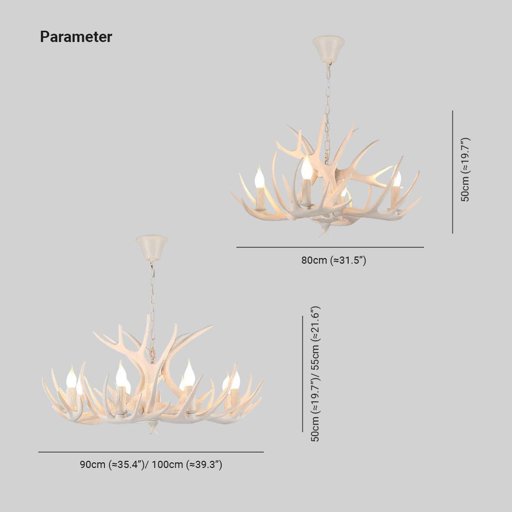 Austin Zeitgenöss Kronleuchter Hirschhorn, 3 Farben, ∅80/90/100CM - Lumpaz