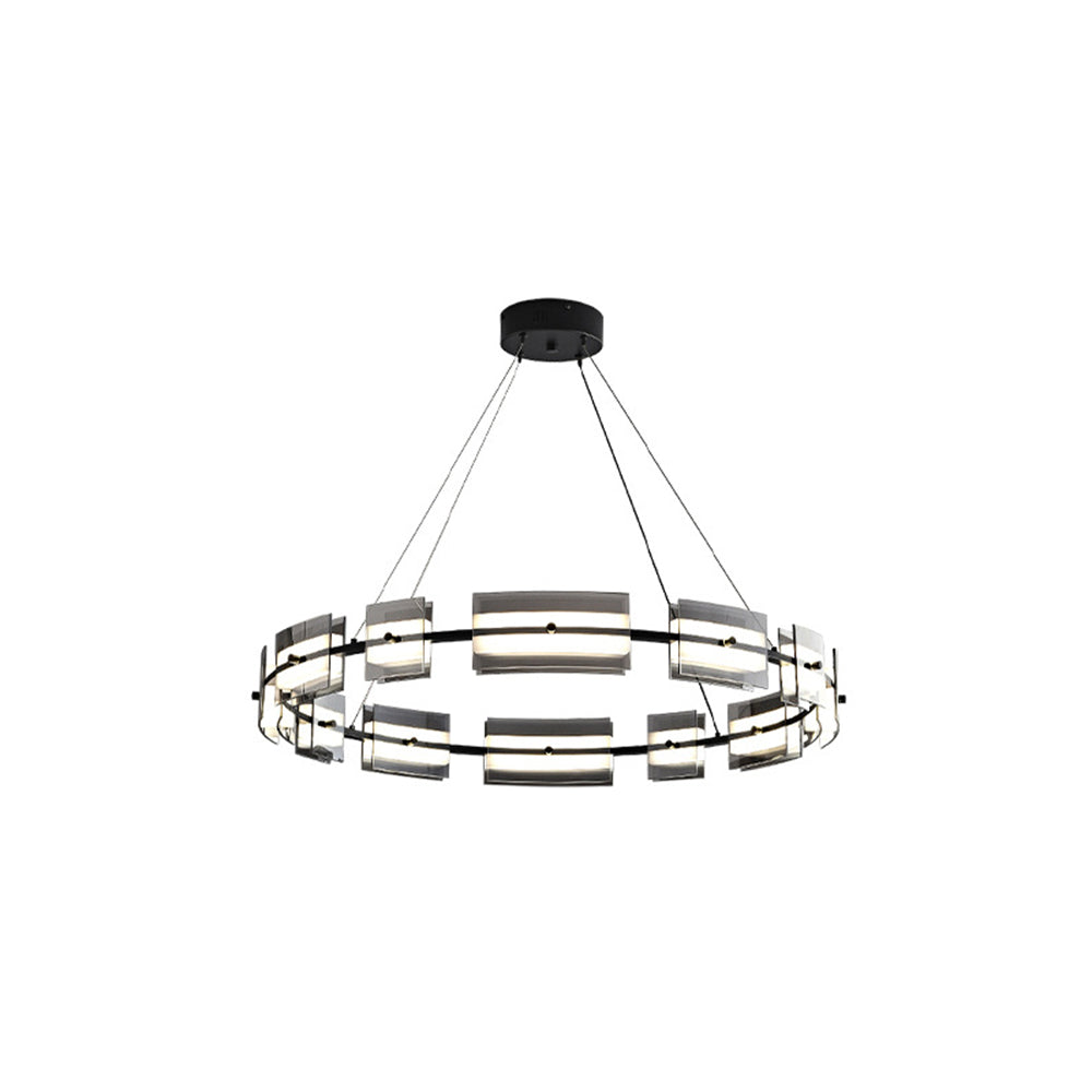 Evette Pendelleuchte 2 Farbe Fernsteuerung 1/2 Ring Kupfer& Glas, 9/12/15 -flammig - Lumpaz