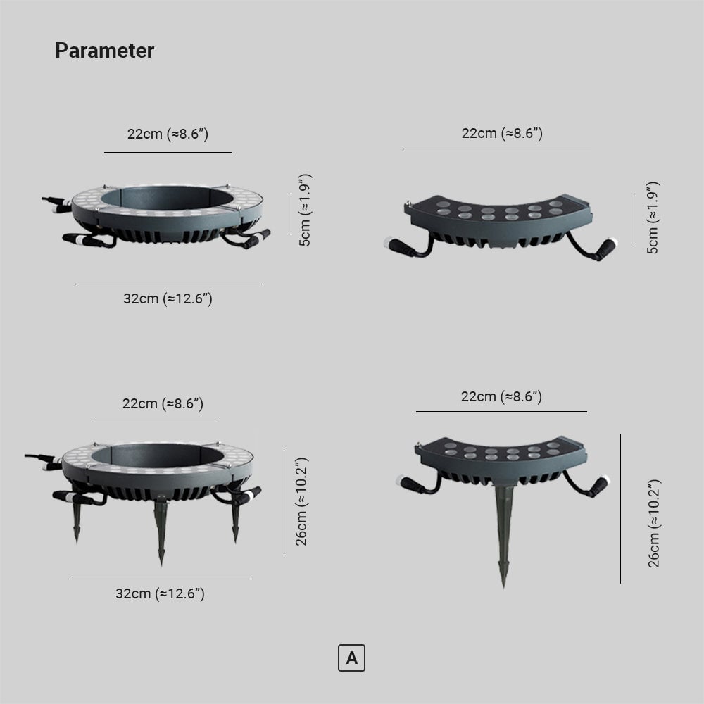 Orr Außen-Bodeneinbaustrahler für Bäume, 5 Stile - Lumpaz