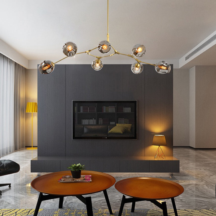 Valentina Nordische Kunst Molekulare Pendelleuchte, Gradient GRÜNES GLAS - Lumpaz