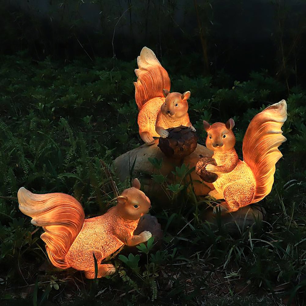Fateh Außenstehleuchte Eichhörnchen, Solar, 2 Stile, Höhe 44/48CM - Lumpaz