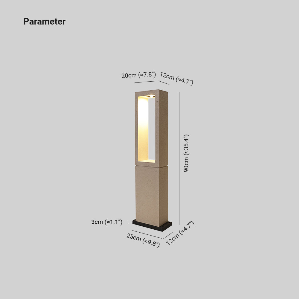 Pena Minimalistisch Außen-Pollerleuchte Grau, Metall & Aluminium, 25CM Lang - Lumpaz