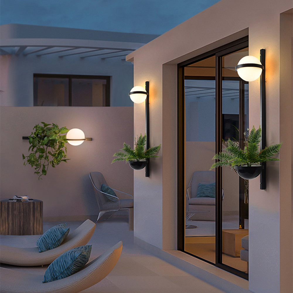 Valentina Außenwandleuchte mit Pflanztopf, Solar, 4 Stile, 55/100/120CM Lang - Lumpaz