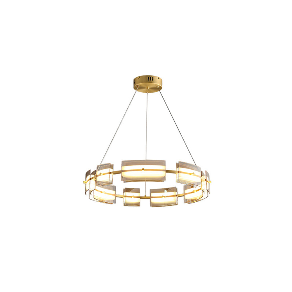Evette Pendelleuchte 2 Farbe Fernsteuerung 1/2 Ring Kupfer& Glas, 9/12/15 -flammig - Lumpaz