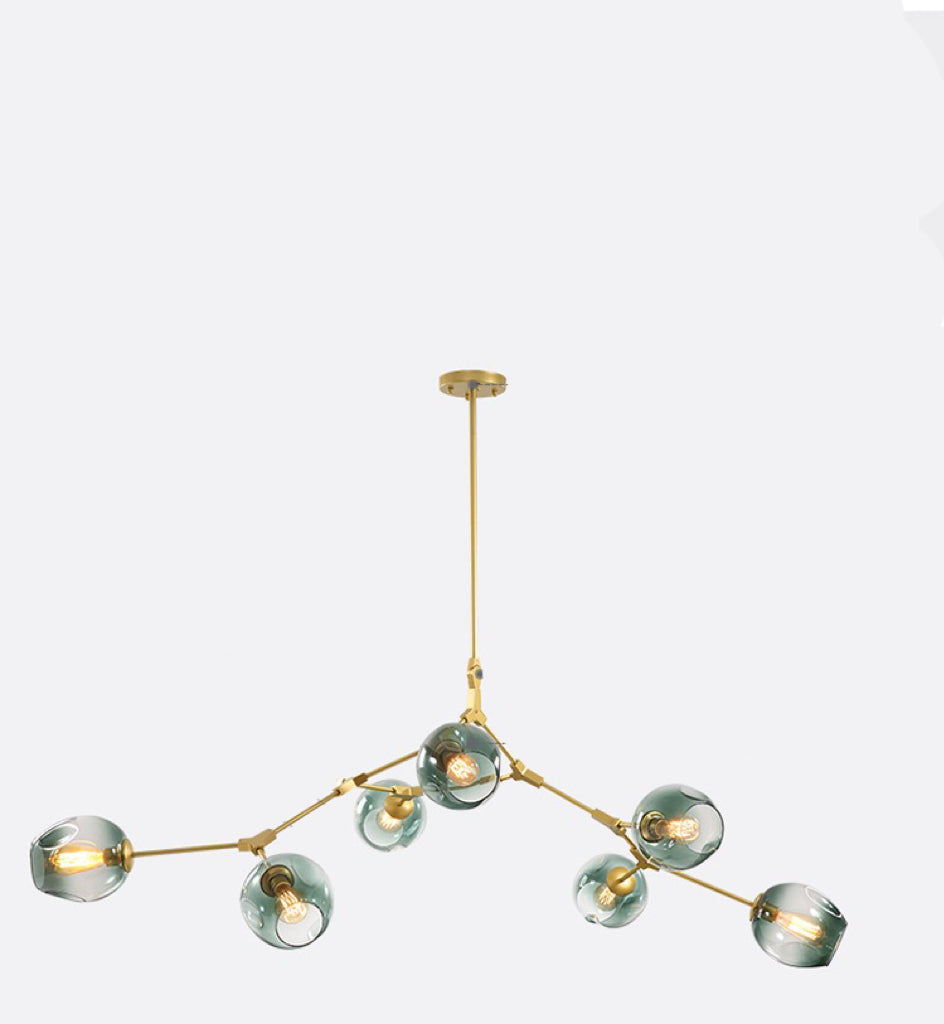 Valentina Nordische Kunst Molekulare Pendelleuchte, Gradient GRÜNES GLAS - Lumpaz