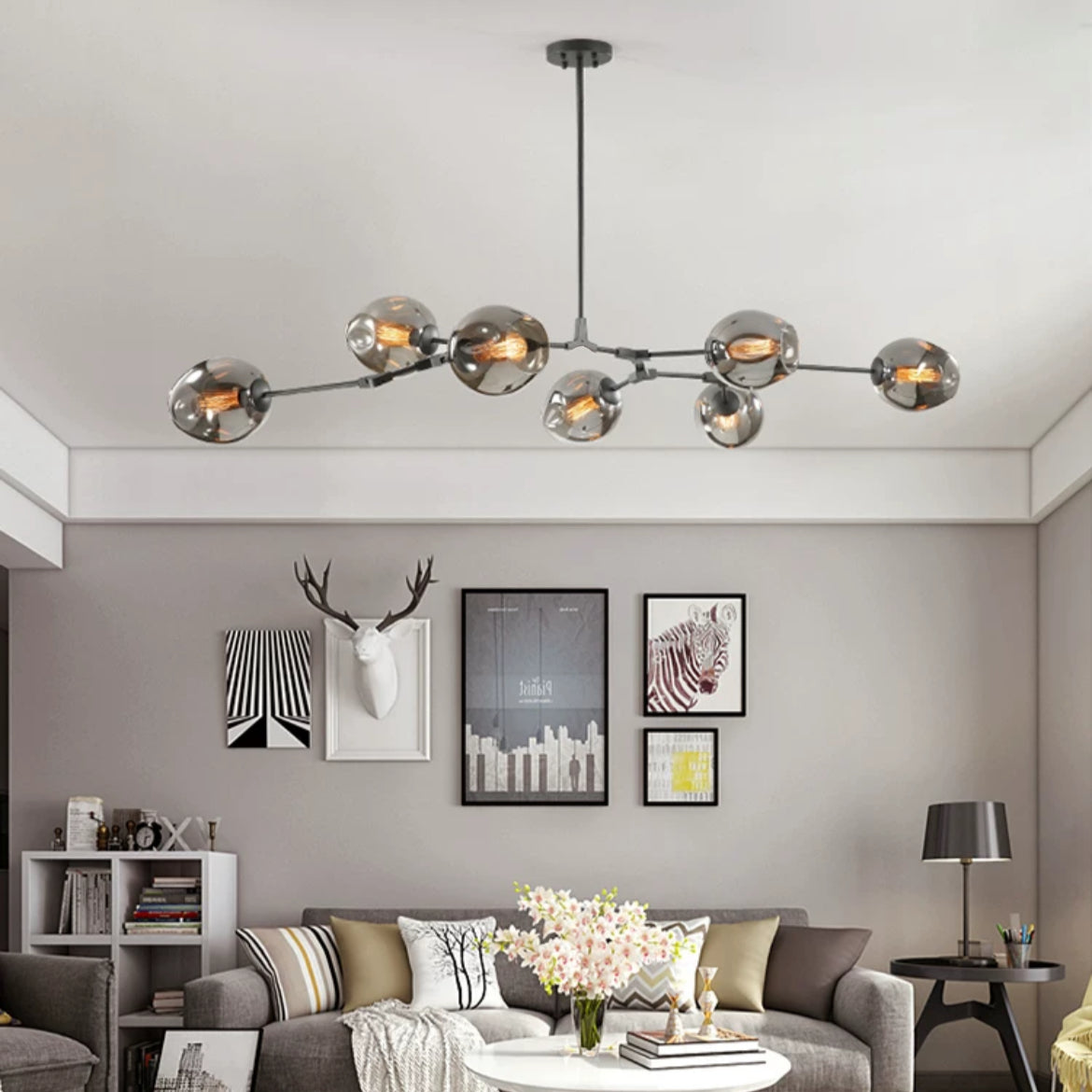 Valentina Nordische Kunst Molekulare Pendelleuchte, Gradient GRÜNES GLAS - Lumpaz