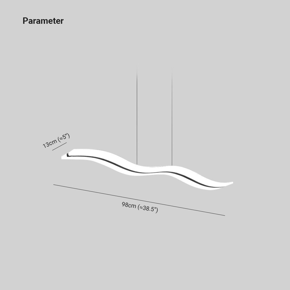 Pendelleuchte Wellenförmig, 98CM Lang - Lumpaz