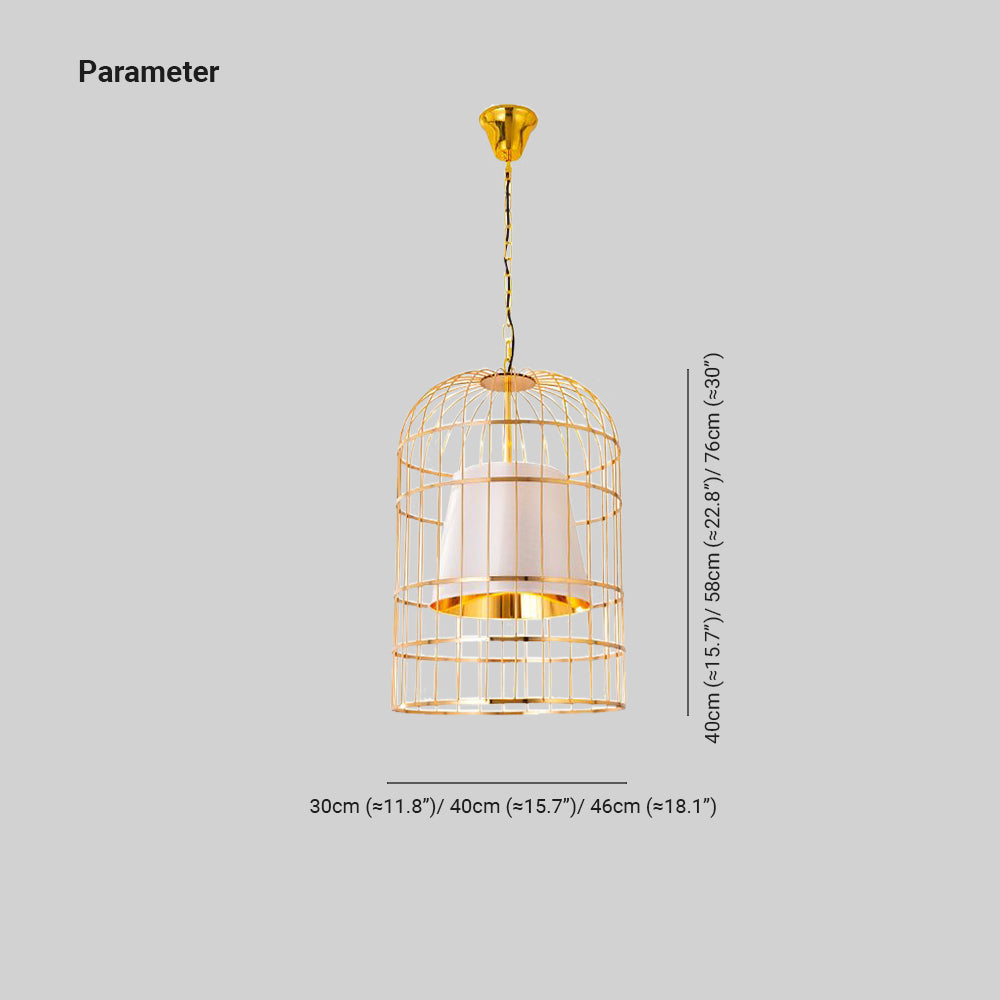 Alessio Pendelleuchte Vogelkäfigform, 3 Farben, ∅30/40/46M - Lumpaz