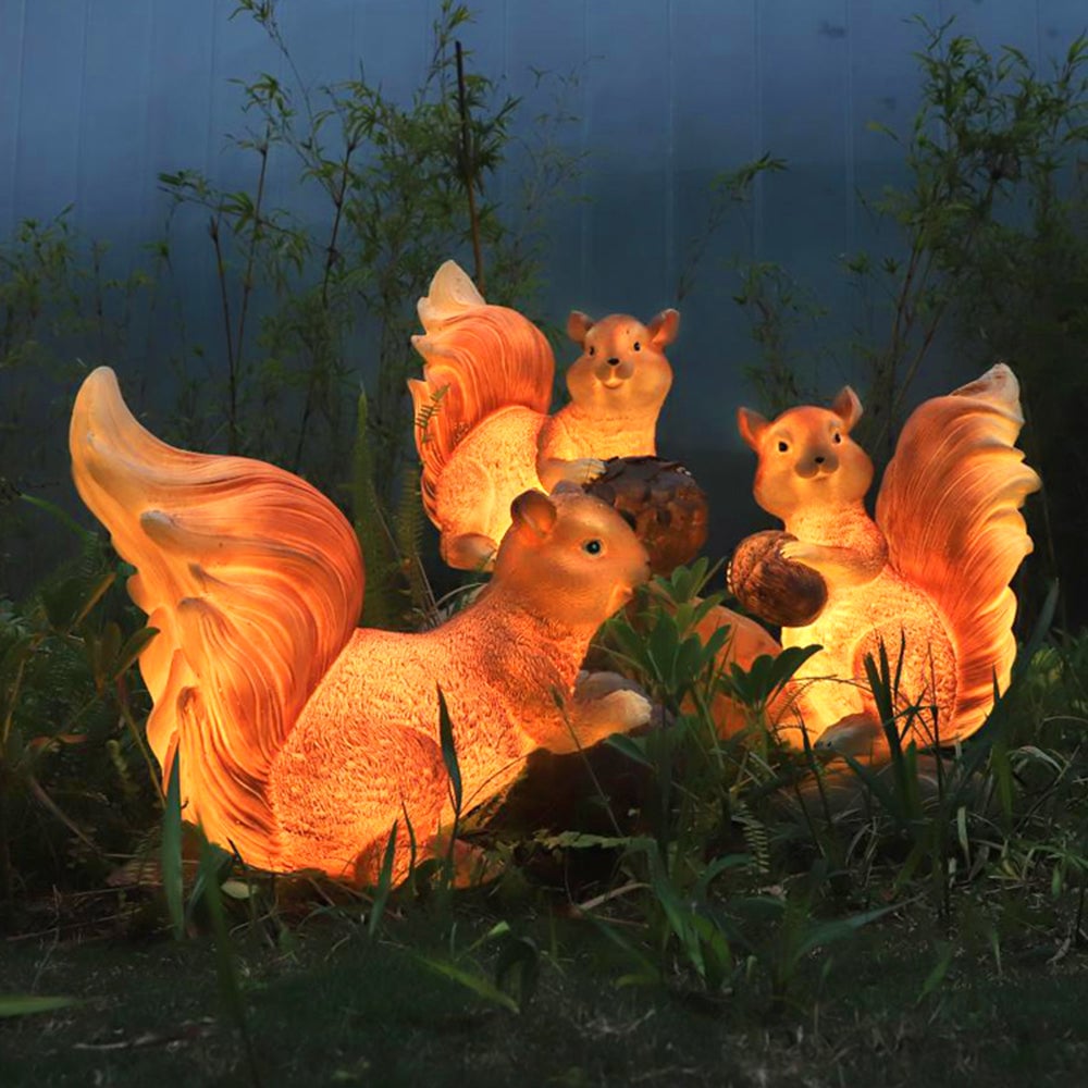 Fateh Außenstehleuchte Eichhörnchen, Solar, 2 Stile, Höhe 44/48CM - Lumpaz