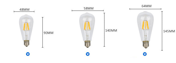 ST64 Birne 4W 6W 8W 12W 16W Edison Birne LED Lichtquelle - Lumpaz