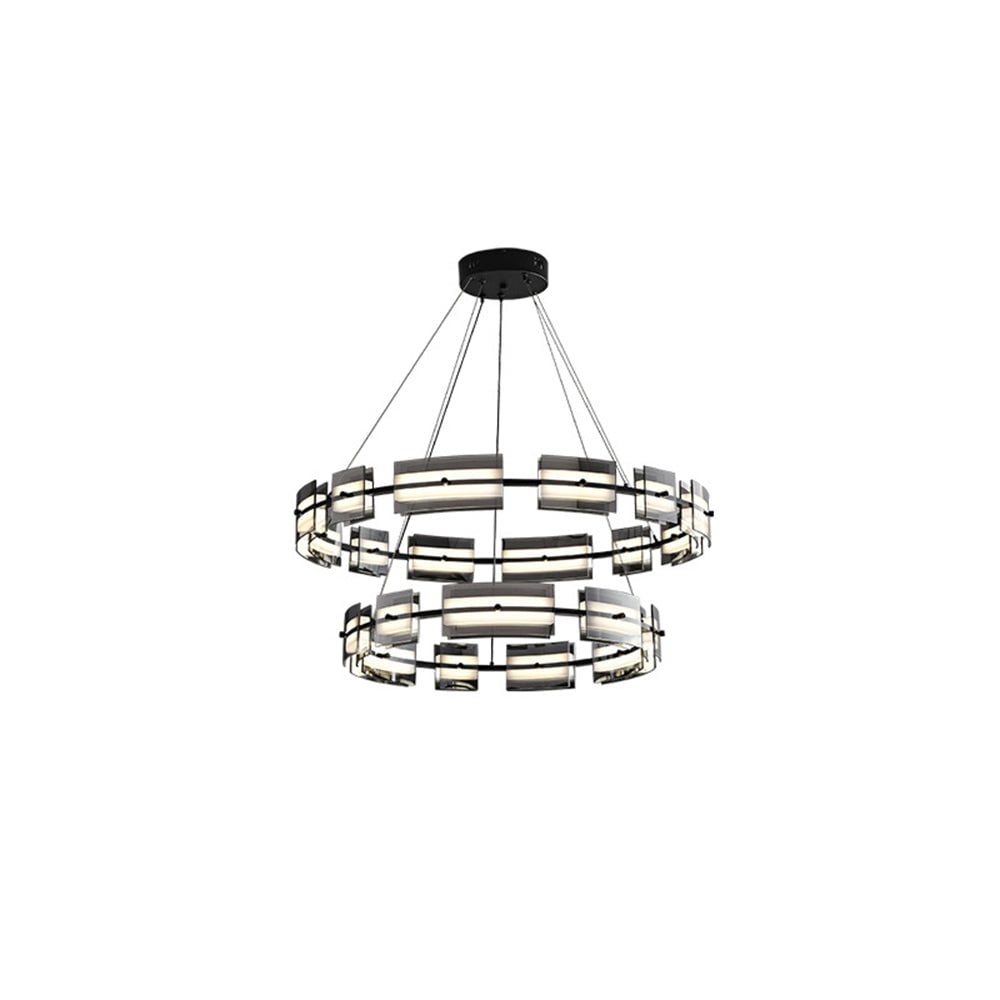 Evette Pendelleuchte 2 Farbe Fernsteuerung 1/2 Ring Kupfer& Glas, 9/12/15 -flammig - Lumpaz
