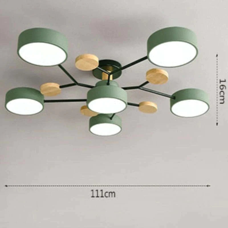 Moderne runde LED Deckenleuchte für Wohn- / Schlafzimmer, Grün - Lumpaz