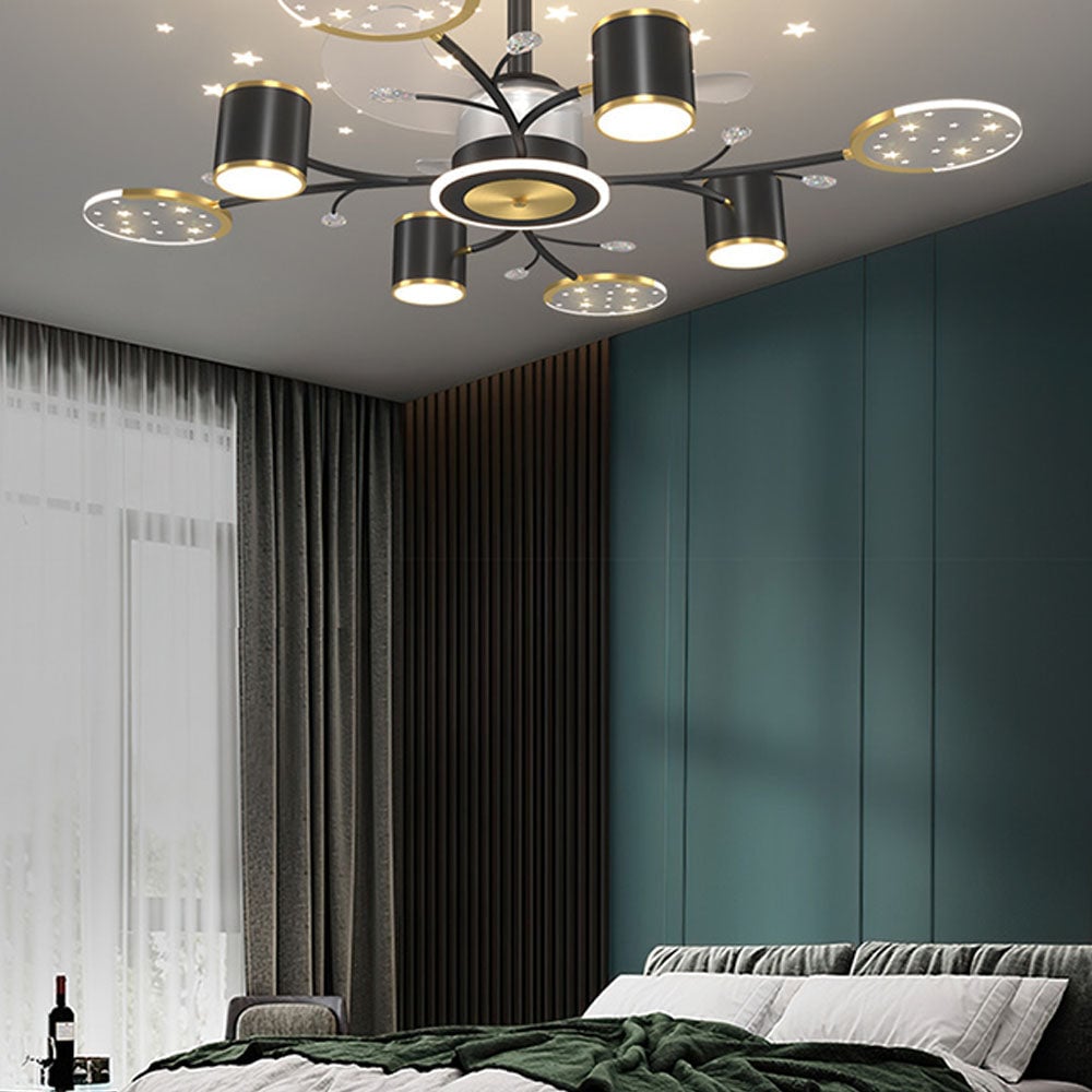 Madina Deckenventilator mit Beleuchtung, 6/8/10/12-flammig, ∅80/100/120CM - Lumpaz