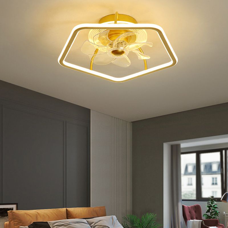 Edge Deckenventilator mit Beleuchtung Pentagon Schwarz 7-Blatt, 48CM Lang - Lumpaz