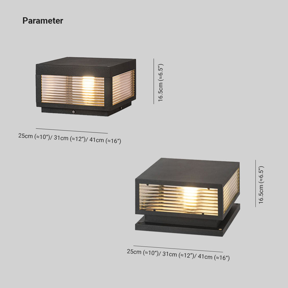 Riley Außensockelleuchte Metall, Quader, Breite 25/31/41CM - Lumpaz