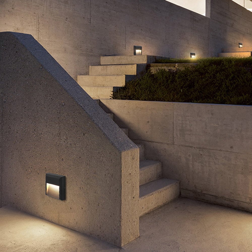 Orr Quadrat & Kreis Außen-Treppenleuchte, ∅ 20/23CM - Lumpaz