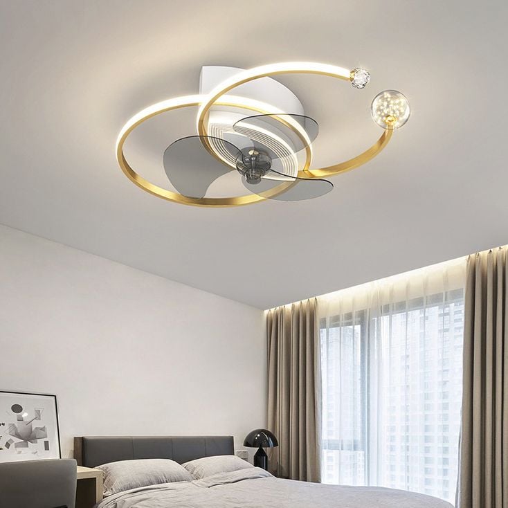 Arisha Deckenventilator mit Beleuchtung Doppel-C 3-Blatt, 2 Farben, ∅70CM - Lumpaz