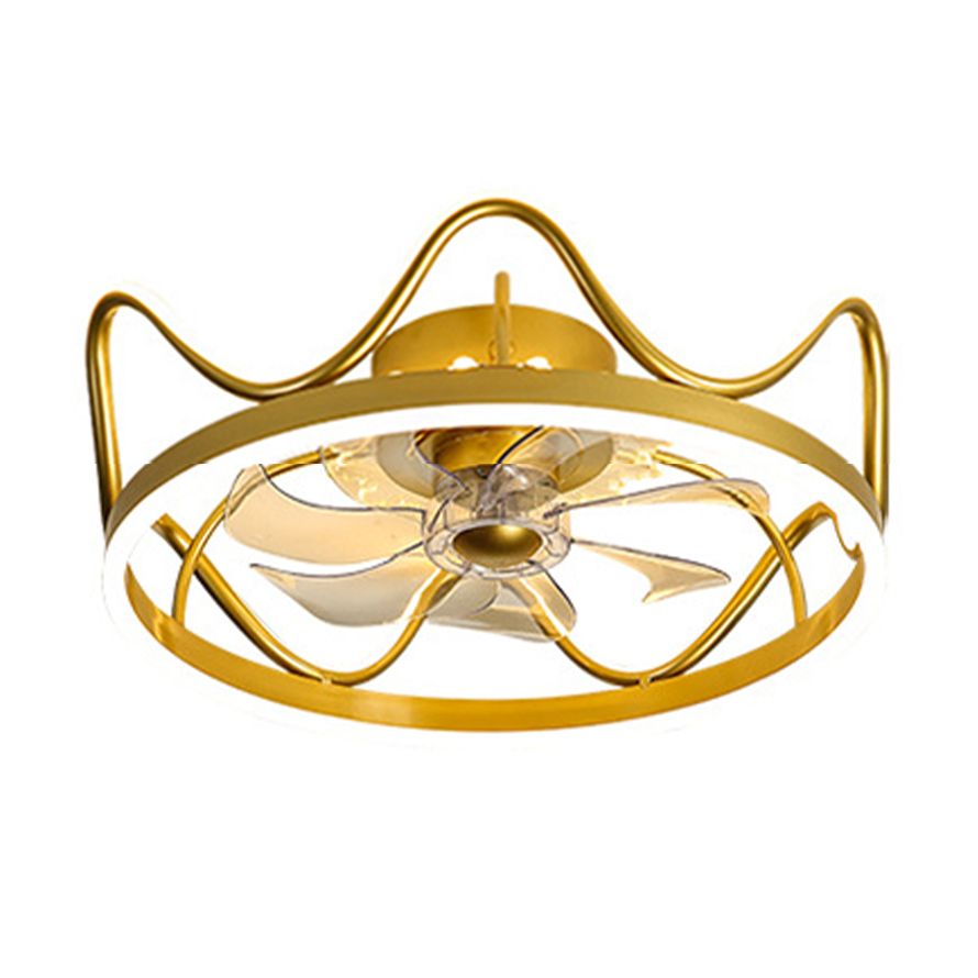 Madina Deckenventilator mit Beleuchtung Krone, 2 Farben, ∅47/56cm - Lumpaz