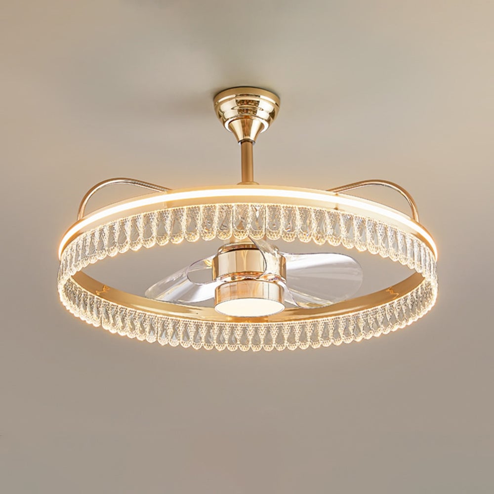 Kelley Deckenventilator mit Beleuchtung Gold, 2 Stile, ∅50/60CM - Lumpaz