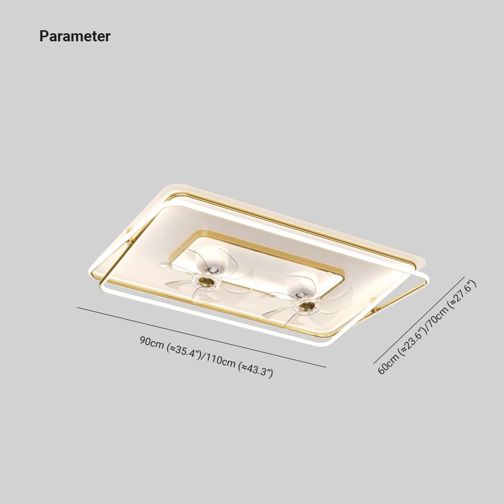 Kelley Deckenventilator mit Beleuchtung Gold, 5 Stile, ∅50/90/110CM - Lumpaz